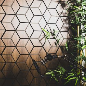 Hexagon Acoustic Wood Wall Panel ( Walnut )