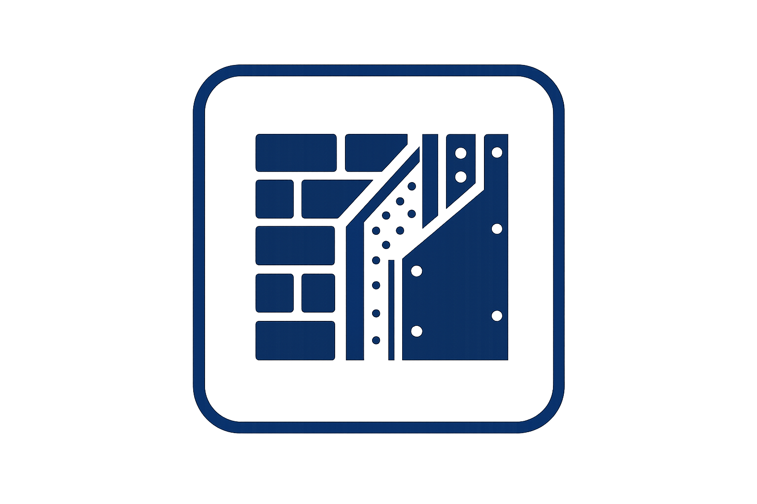 Blue rounded square with a faint PCB layout showing tracks, pads and components on a blue background.
